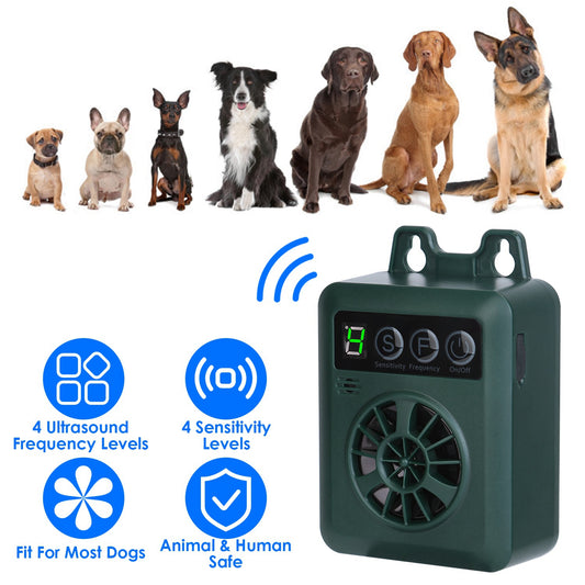 1Pc Anti-barking Device 49.2Feet Sensing Ultrasonic Bark Deterrent With 4 Frequency Levels 4 Sensitivity Levels Indoor Outdoor Dog Bark Control