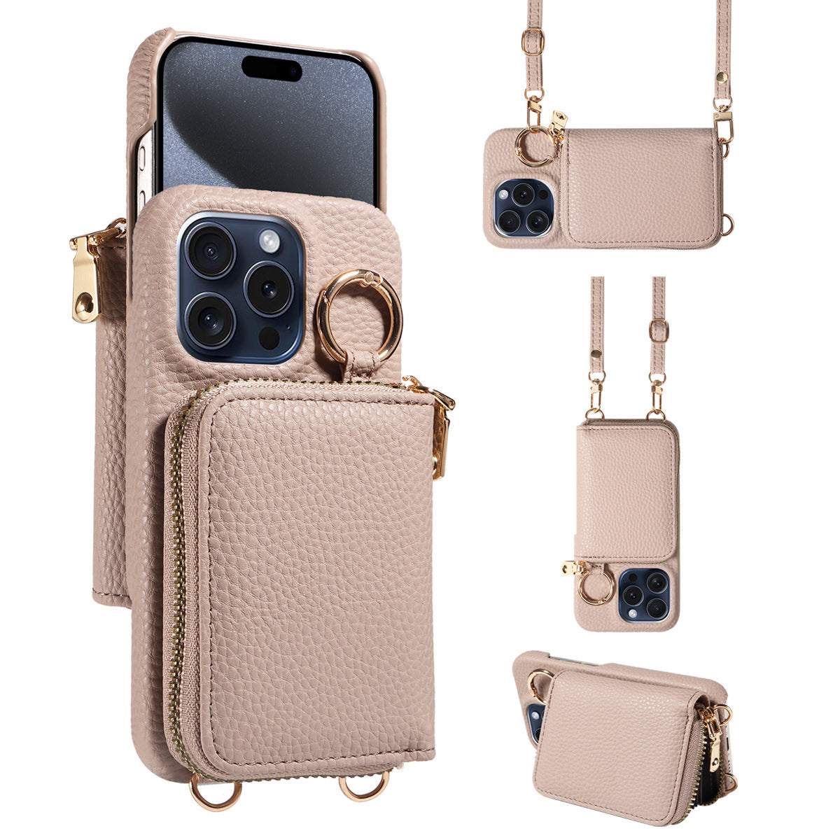Mobile Phone Protective Case With Built-in Coin Purse, Anti-drop Leather Phone Case