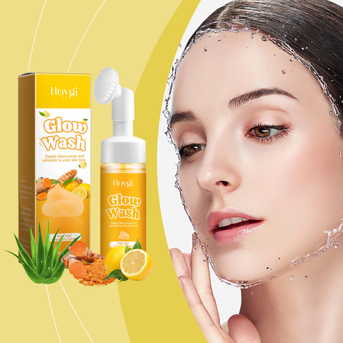 Hoygi Turmeric Facial Cleanser Gentle cleansing pore improvement skin texture moisturizing non-tightening facial cleanser